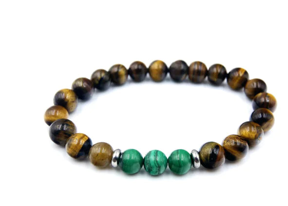 Malachite Tiger Eye Beaded Bracelet
