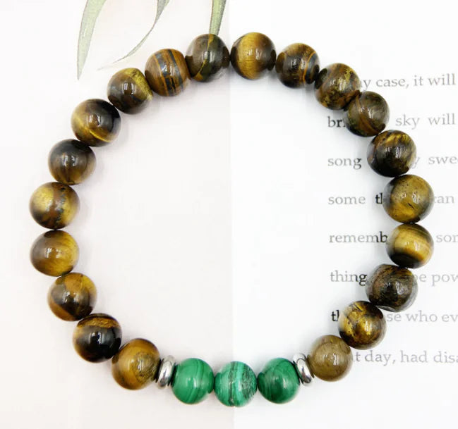 Malachite Tiger Eye Beaded Bracelet